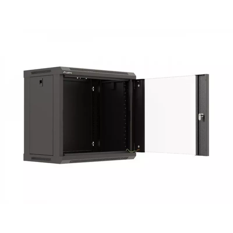 Nástenný rack LANBERG WF03-5309-10B, 9U, 500×350×540 mm, max. zaťaženie 60 kg, čierny