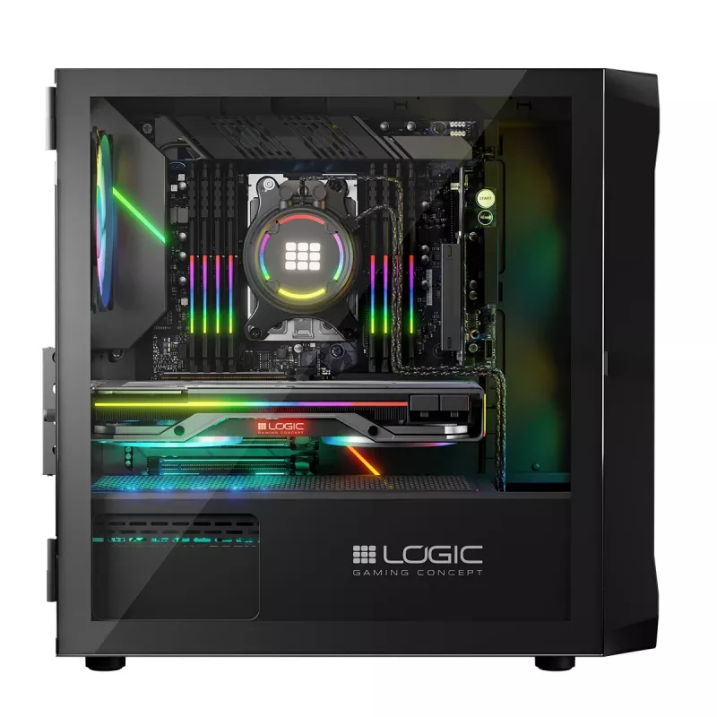 Počítačová skriňa Logic Concept Portos Mini ARGB Micro ATX čierna