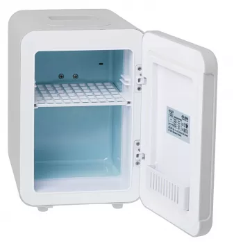 Mini chladnička Adler AD 8084G — kompaktná sivá 12V/230V, 4 L kapacita, prenosná, pravé otváranie dverí