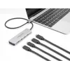 DeLOCK USB Type-C hub 10 Gbps 4 porty hliník sivý