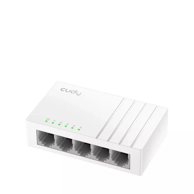 Sieťový switch Cudy GS105U – unmanaged 5-port Gigabit Ethernet (10/100/1000), biela, 5 V