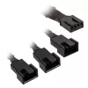 PWM rozbočovací kábel ventilátora Kolink PGW-AC-KOL-112 — 1-na-3, 35 cm opletený, čierny