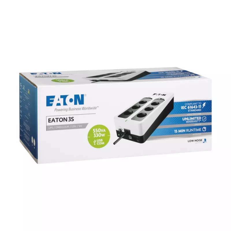 Eaton 3S 550 DIN 0,55 kVA 330 W 6 AC zásuviek
