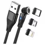 USB kábel RealPower MagneticCharge3 0,2 m USB A čierny rýchle nabíjanie
