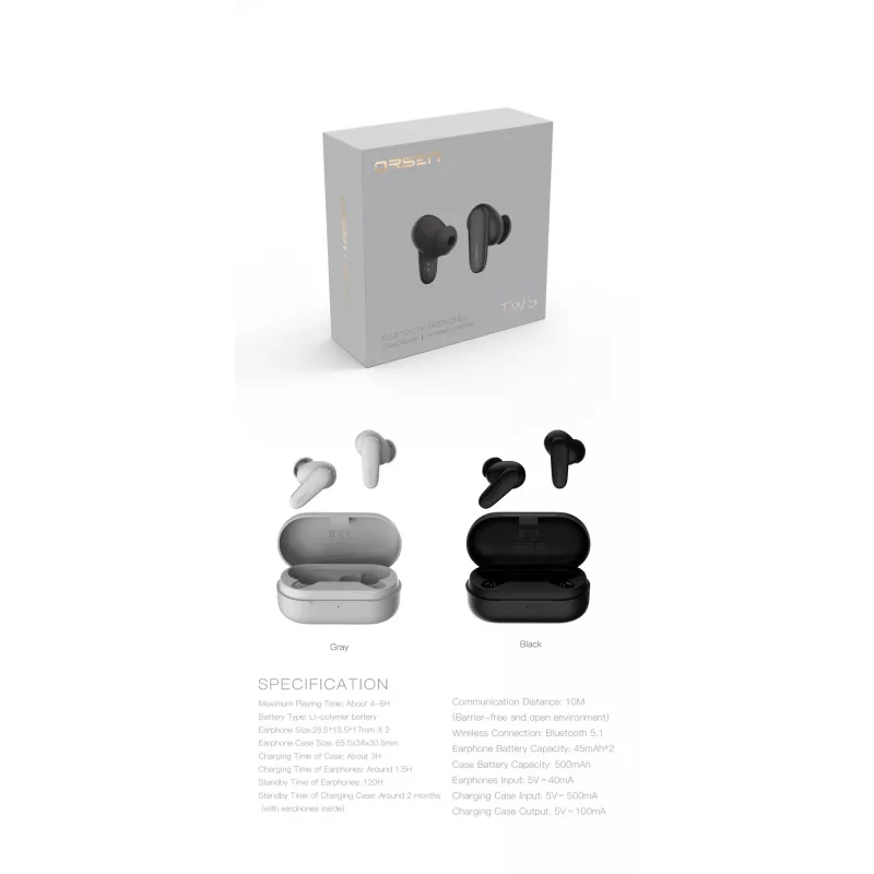 In-ear slúchadlá Orsen T3 Bluetooth