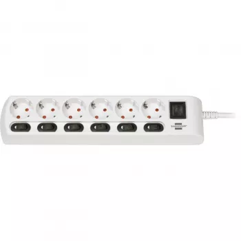 Brennenstuhl 1153110126 predlžovací kábel 2 m 6 AC zásuviek interiér biela (1153110126)