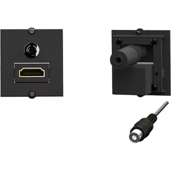 Zásuvkový modul HDMI + 3,5mm Bachmann 917.189, 1-násobný, čierny