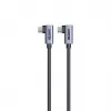 USB-C kábel Unitek C14147ABK01-1M, 1 m, 90° zahnuté konektory, USB PD 3.0 100W, dáta 480 Mbit/s, čierny