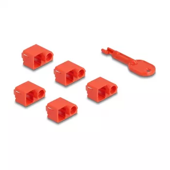 Blokátor portov DeLOCK 20929 RJ45 10 ks červená