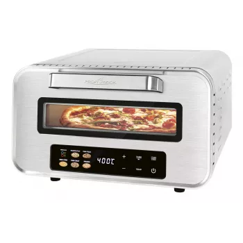 Prístroj na pečenie pizze ProfiCook PC-PO 1323 – stolná pizza rúra, 1 pizza, 2100 W, nerez, digitálny časovač