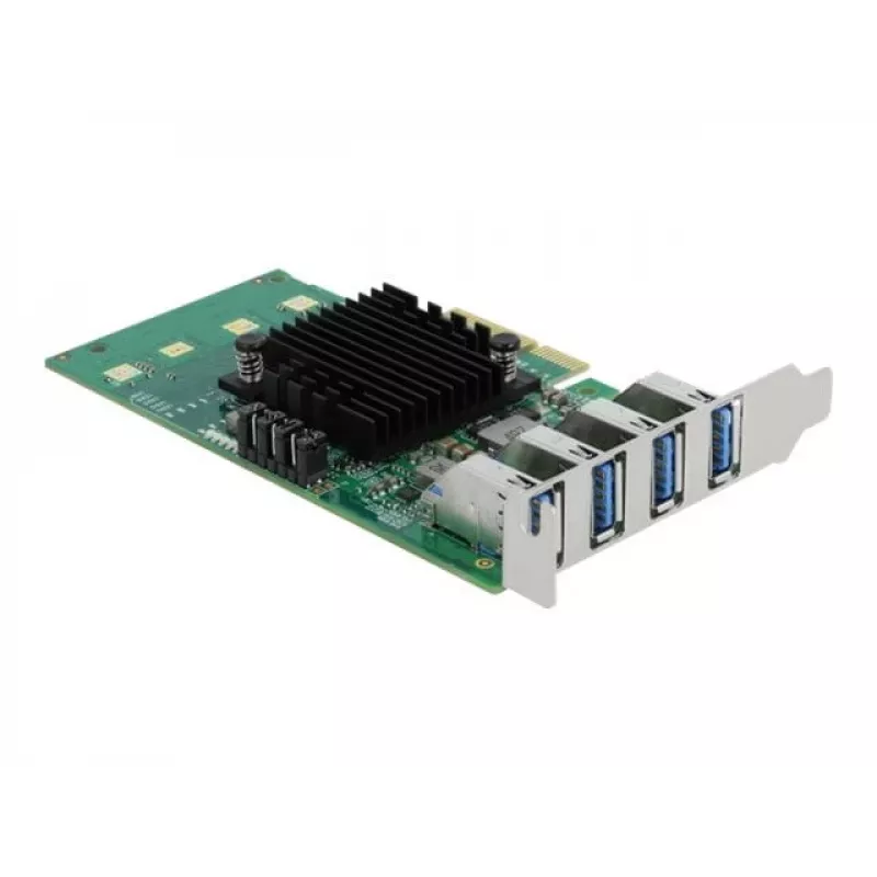 DeLOCK PCI Express x4 karta na 4 x externý USB 3.0 Quad Channel - Low Profile formát