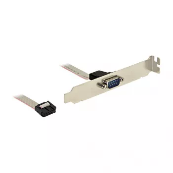Delock Slot Bracket, 1 x sériový (DB9 samec) na 9-pinový IDC samica, Twisted Pinout, 25 cm