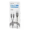 LogiLink CU0202 USB kábel USB 2.0 1,2 m USB A USB C/Micro-USB A sivý