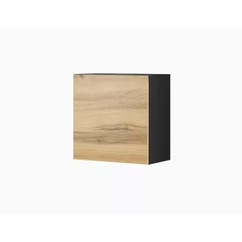 Nástenná úložná skriňa cama meble VIGO 50×50×30 cm čierna / dub Wotan