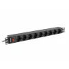 Lanberg PDU-09F-0300-BK 1U rackový PDU, 9x Schuko, 16 A, 3 m, čierny