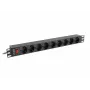 Lanberg PDU-09F-0300-BK 1U rackový PDU, 9x Schuko, 16 A, 3 m, čierny