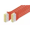 DIGITUS prepojovací kábel CAT6A S/FTP, 1 m, červený, balenie 10 ks