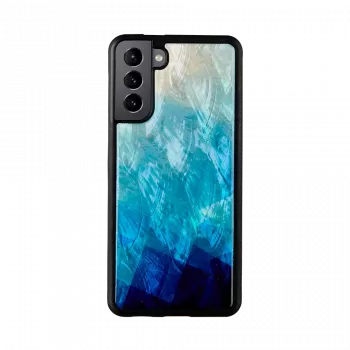 Puzdro na smartphone iKins na Samsung Galaxy S21+ – ochranné zadné krytie, blue lake čierna