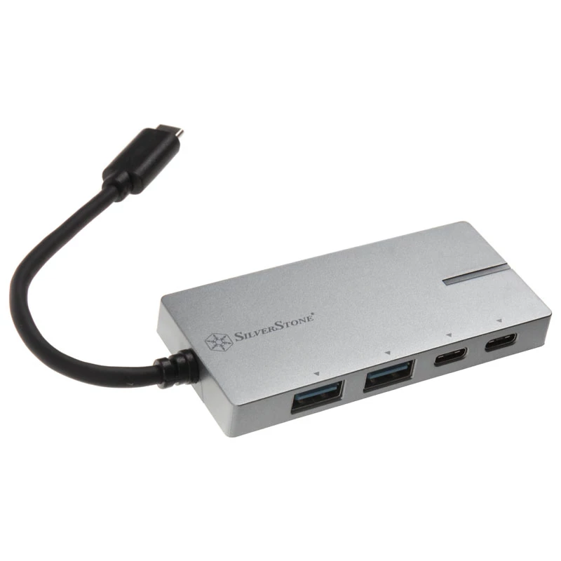 USB 3.1-C adaptér SILVERSTONE SST-EP09C – USB-C na USB-A konektivita, strieborný povrch