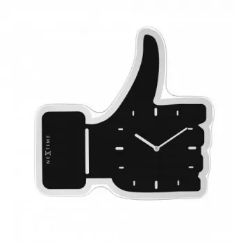 NeXtime nástenné hodiny 3072zw Thumbs up, 40,5x41 cm, nástenné, čierna/strieborná
