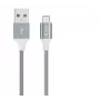 USB Micro-B kábel Devia Pheez Series 1 m, 5V 2,4A, sivý