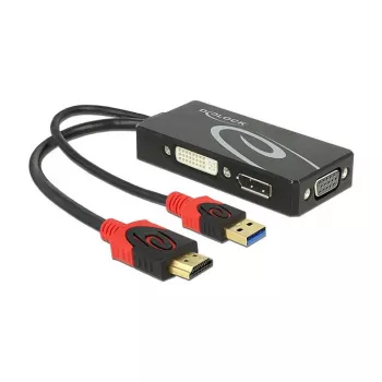 Video kábel adaptér DeLOCK 62959 HDMI USB DVI-I VGA 0,135 m