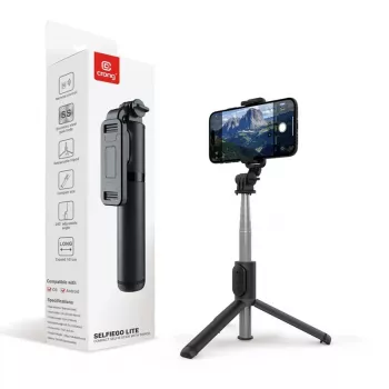 SelfieGo kompaktný selfie stick Bluetooth statív (20-101 cm) Crong CRGSGL1B