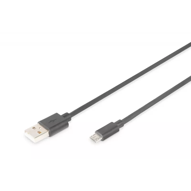 Assmann USB 2.0 prepojovací kábel. Type-A - Micro B M/M. 3,0m. USB 2.0 kompatibilný. UL. čierny (AK-300110-030-S)