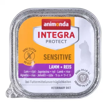 Animonda Integra Protect Sensitive mokré krmivo pre mačky s jahňacím a ryžou 100 g