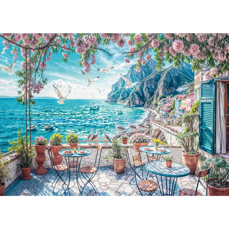 Schmidt Spiele Terrassen am Meer, puzzle s 1000 dielikmi, krajinná morská scéna