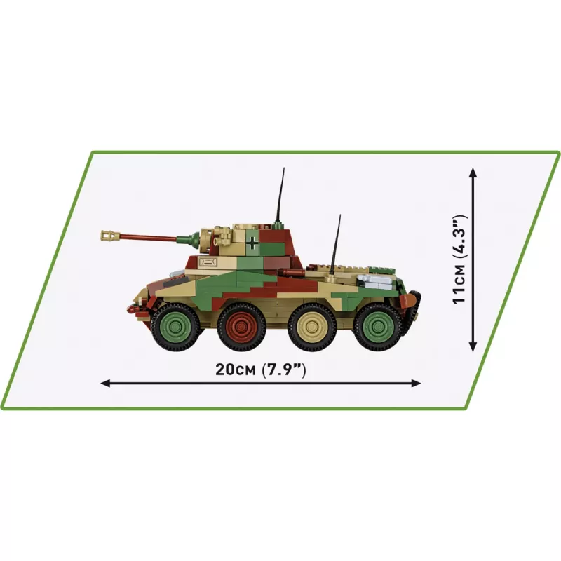 Cobi Historical Collection WWII Sd.Kfz 234/2 Puma vozidlo, viacfarebné