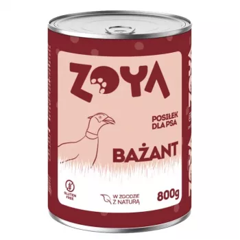 Mokré krmivo ZOYA bažant 800 g — kompletné krmivo pre dospelé psy v konzerve, 76 % vlhkosti, 9,5 % bielkovín