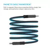 Magnetický pletený USB-C na USB-C kábel FIXED FIXDBM-CC2-GR, USB 2.0, pletený plášť, pevná dĺžka, sivý