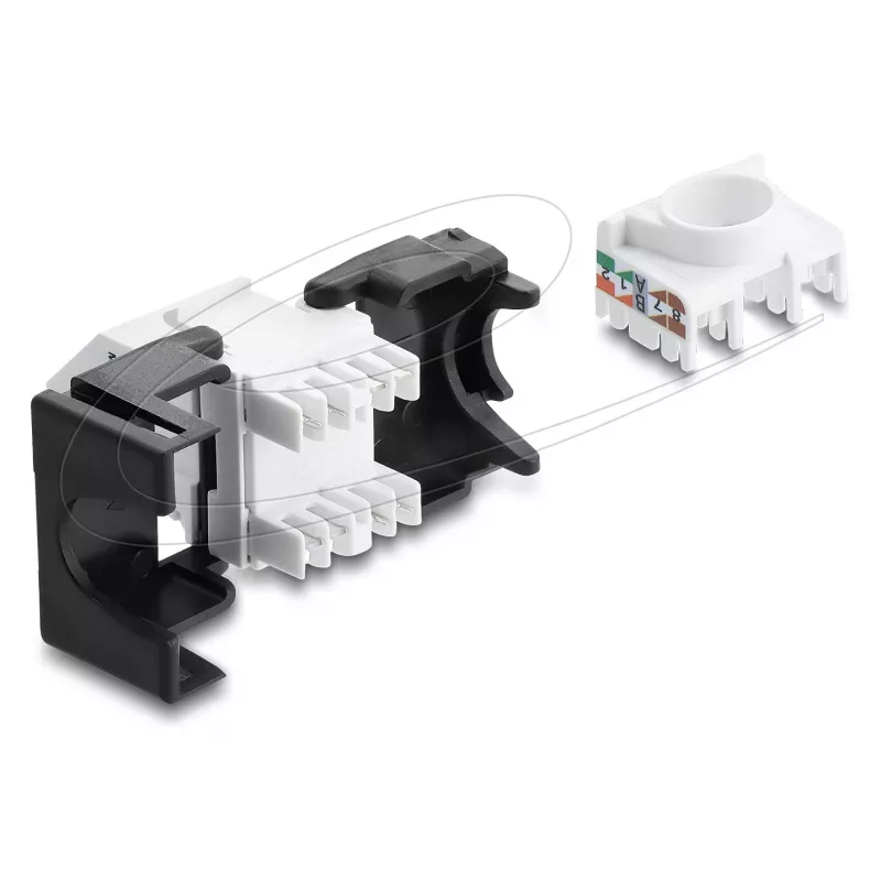 DELOCK Keystone modul RJ45 konektor samica na LSA Cat.6 45° zahnutý netienený čierny