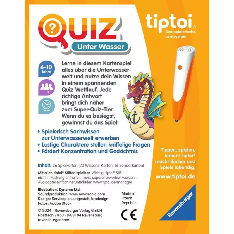 tiptoi Quiz Unterwasser, kvízová hra