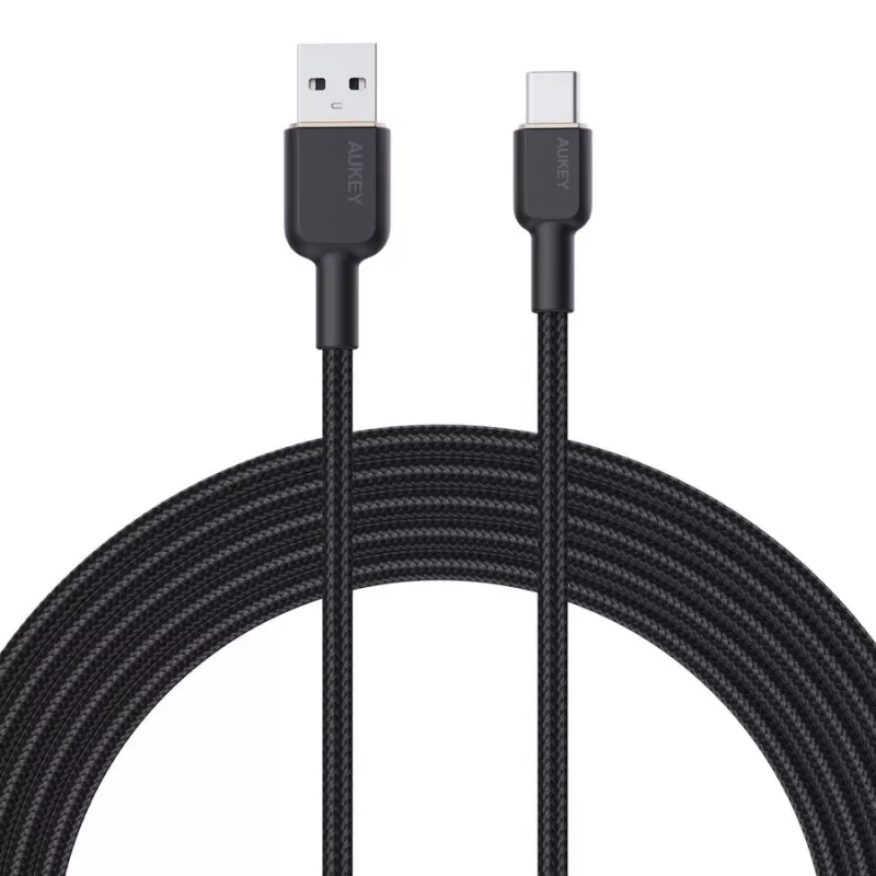 Kábel USB-A na USB-C Aukey CB-NAC1, 1 m, pletený nylon, USB PD 60 W, USB 2.0