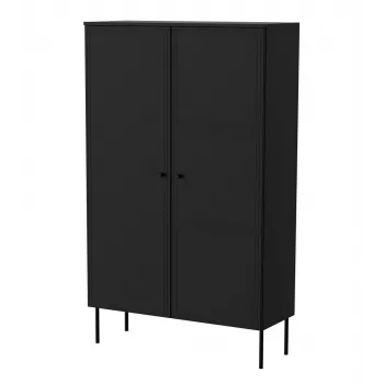 Úložná skriňa Cama Meble PALAZZO BIS 100x39x166 matná čierna, stojaca pri stene