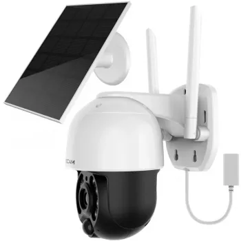 IP bezpečnostná kamera Foscam B4 Dome 4 MP (2560×1440), Wi‑Fi 2,4 GHz, IP65, solárna + batéria 5000 mAh, 355° otáčanie, 90° naklonenie