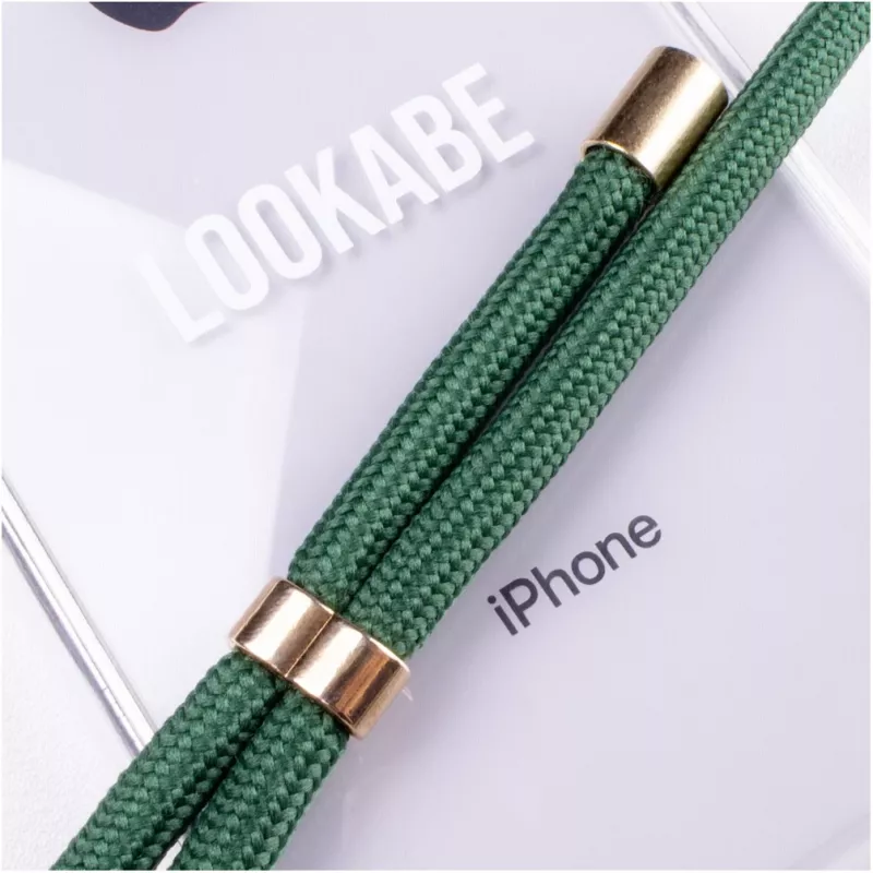 Obal na smartfón na krk Lookabe pre iPhone 7/8, zlatý so zelenými akcentmi