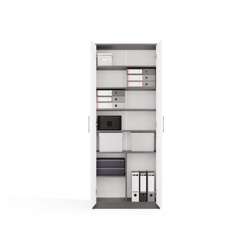 OLIV 2D CLOSED SHELVING UNIT, antracit/biela sada