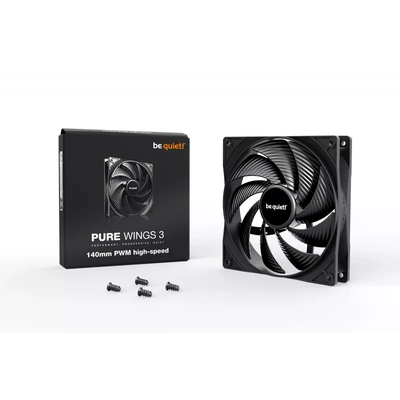 be quiet Pure Wings 3 140mm PWM vysokorýchlostný ventilátor do skrine počítača 14 cm čierny 1 ks