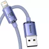 Kábel Baseus Crystal Shine USB na Lightning, 2,4A, 2m (fialová)