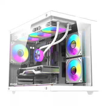 Počítačová skriňa DarkFlash B275 PRO (biela) so 6 ventilátormi