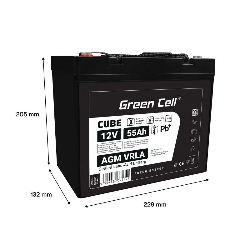 Batéria AGM VRLA 12V 55Ah IP54