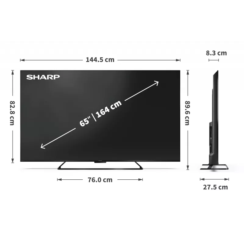 Sharp | 65HR7265E | 65 | Smart TV | Google TV | čierna