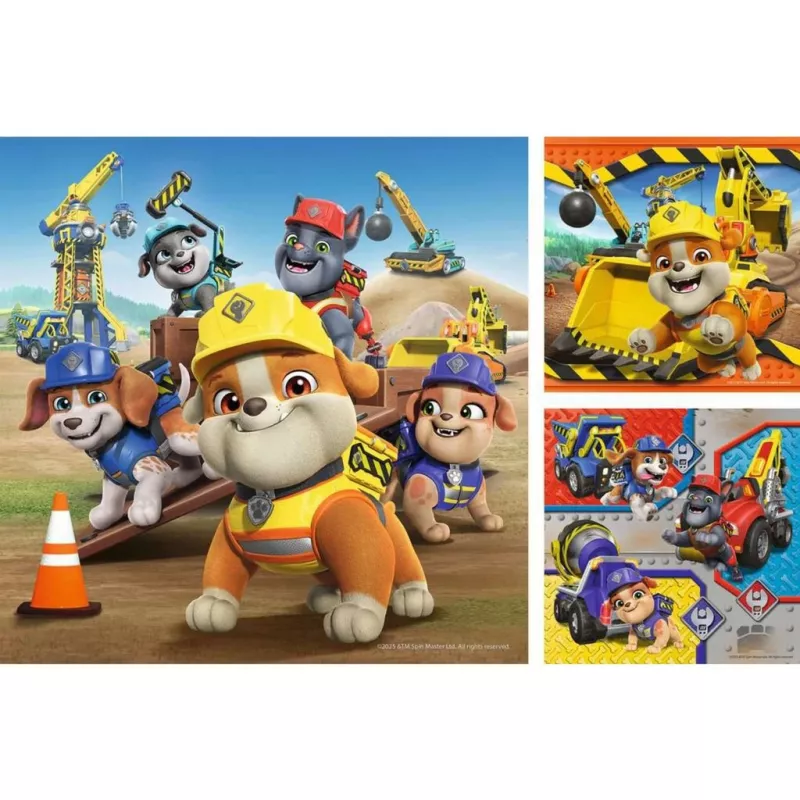 Detská sada puzzle Ravensburger Rubble & Crew pracovné vozidlá — 3 puzzle × 49 dielikov