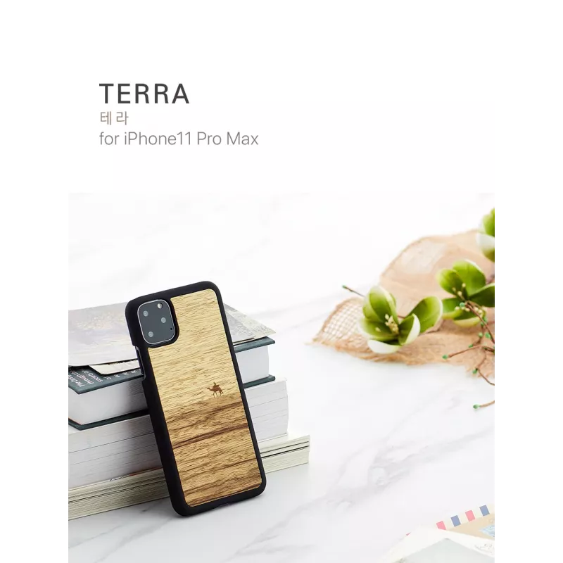 Puzdro na smartphone man and wood pre iPhone 11 Pro Max — terra čierna