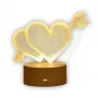 Nočná lampa Extralink HOME 3D optická ilúzia 'Pierced Hearts' USB nočná lampa