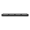 Patch panel 1U LANBERG PPUA-1024-B, 24 portov, Cat6a, U/UTP, 1U rack, hĺbka 102 mm, kov, čierny