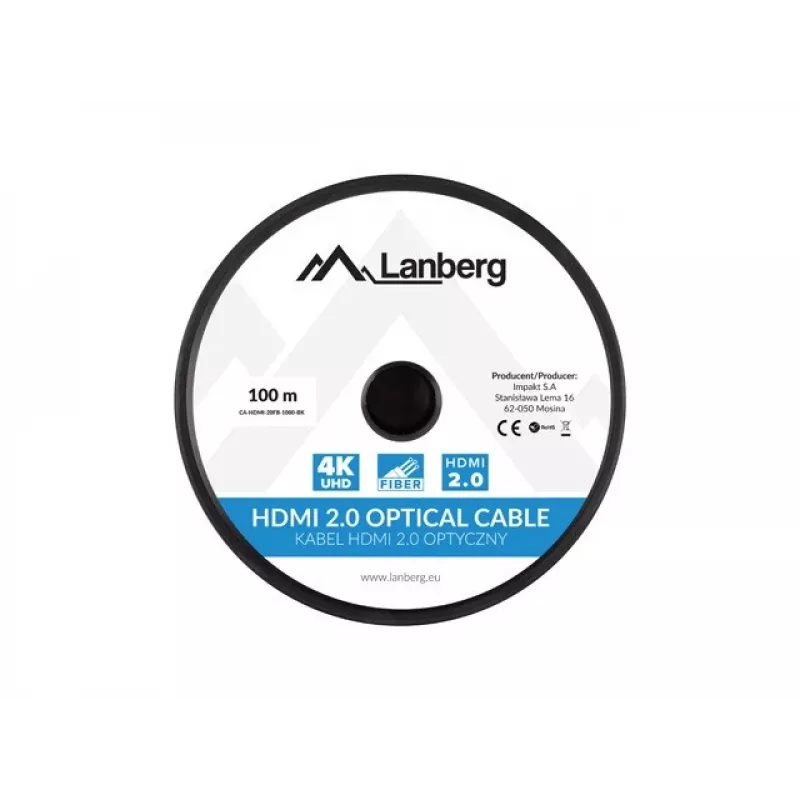 HDMI kábel Lanberg CA-HDMI-20FB-1000-BK 100m